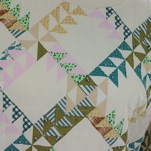 Universal Thread Retro Quilted Sweater Womens Grandma Quilt Pullover - Picture 6 of 10